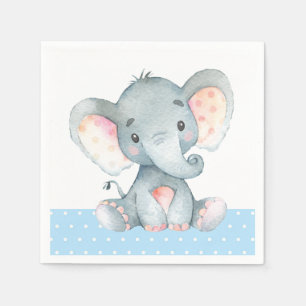 Guardanapo De Papel Chá de fraldas Elefante Blue Napkins