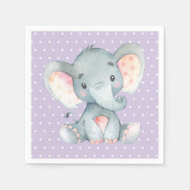 Guardanapo De Papel Chá de fraldas Elefante Purple Napkins