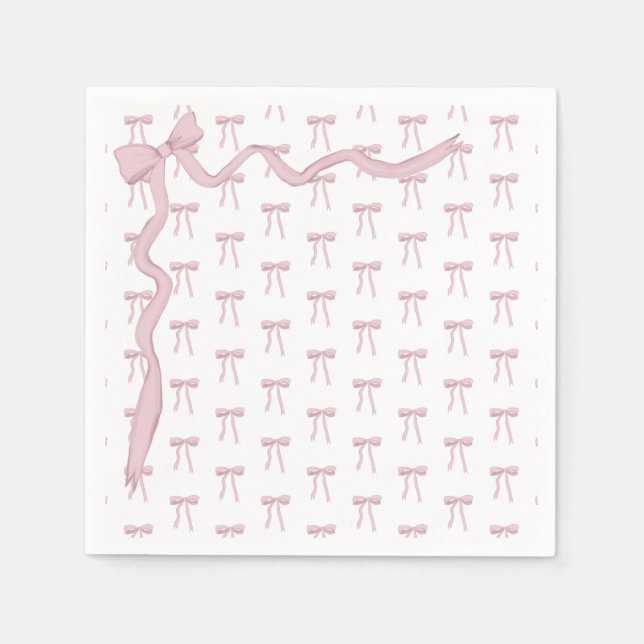 Guardanapo De Papel Chá de fraldas Elegante de Fita Rosa (Frente)