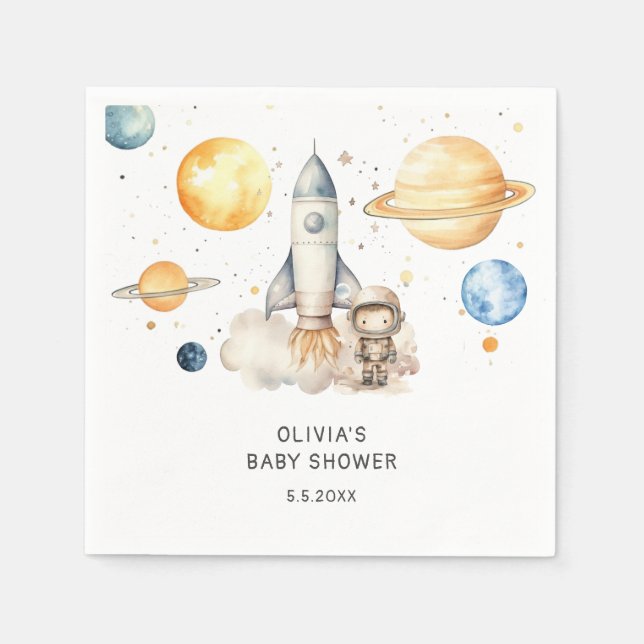 Guardanapo De Papel Chá de fraldas Espacial do Astronauta Cute Boy (Frente)