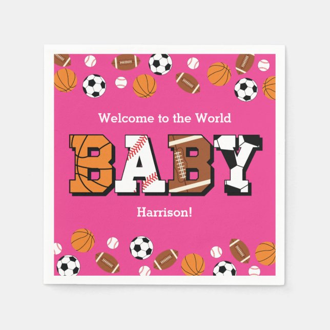 Guardanapo De Papel Chá de fraldas Esportivo Rosa (Frente)