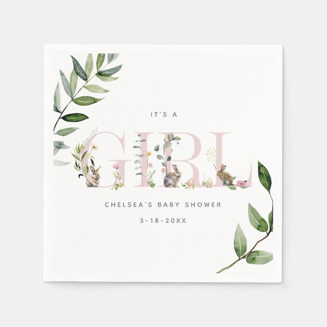 Guardanapo De Papel Chá de fraldas Eucalyptus Coelho da Páscoa (Frente)