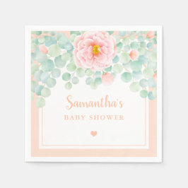 Guardanapo De Papel Chá de fraldas Eucalyptus Foliage Floral Peach Sag