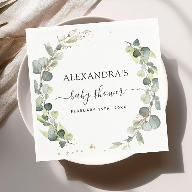 Guardanapo De Papel Chá de fraldas Eucalyptus Greenery Boho Rustic (Criador carregado)