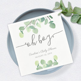 Guardanapo De Papel Chá de fraldas Eucalyptus Oh Boy, verde moderno