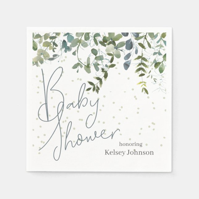 Guardanapo De Papel Chá de fraldas Eucalyptus simples verde (Frente)