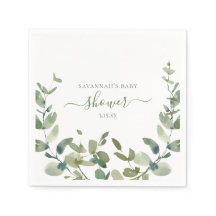 Chá de fraldas Eucalyptus Watercolor