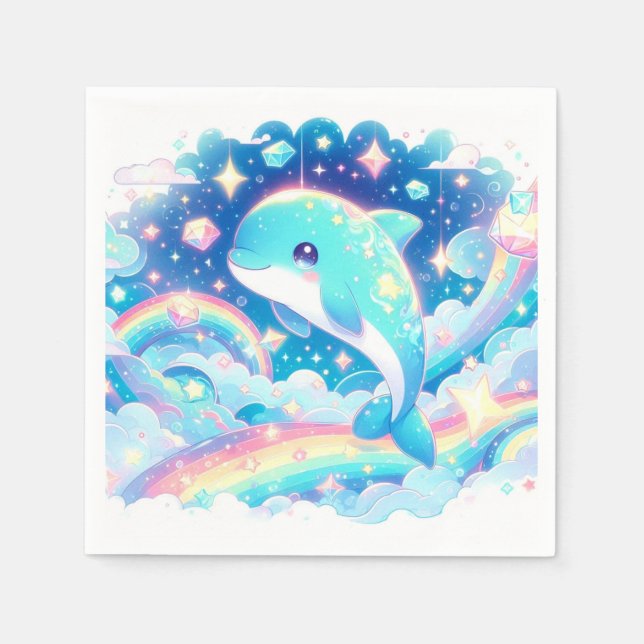 Guardanapo De Papel Chá de fraldas Fantasy Dolphin (Frente)