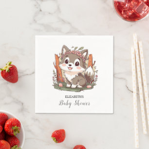 Guardanapo De Papel Chá de fraldas Feliz do Lobo