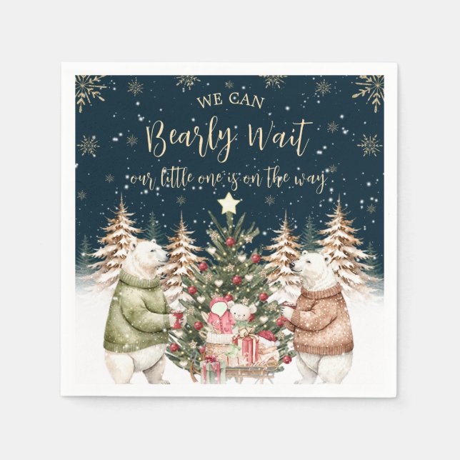 Guardanapo De Papel Chá de fraldas Floco de Neve do Urso Polar de inve (Frente)