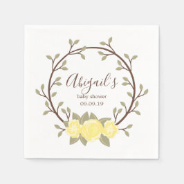 Guardanapo De Papel Chá de fraldas Floral Amarelo-Cinto