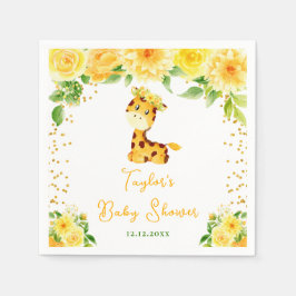 Guardanapo De Papel Chá de fraldas Floral Amarelo Giraffe