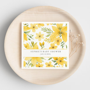 Guardanapo De Papel Chá de fraldas Floral Amarelo Personalizado