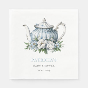 Guardanapo De Papel Chá de fraldas Floral Blue Tea Party Boy