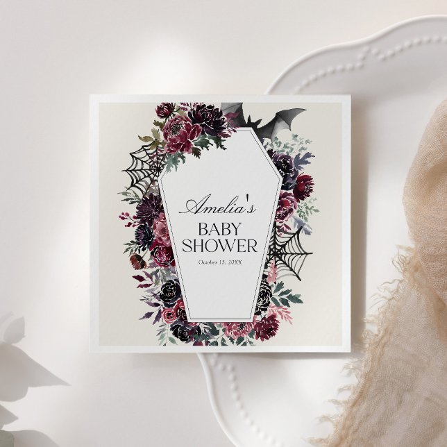 Guardanapo De Papel Chá de fraldas Floral Coffin Halloween (Criador carregado)