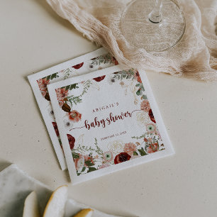 Guardanapo De Papel Chá de fraldas Floral Colorida Rústica Dourada