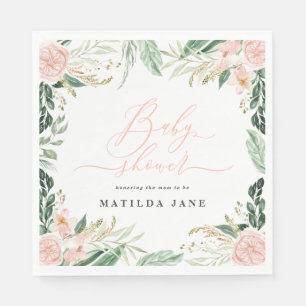 Guardanapo De Papel Chá de fraldas floral cor-de-água rosa-claro