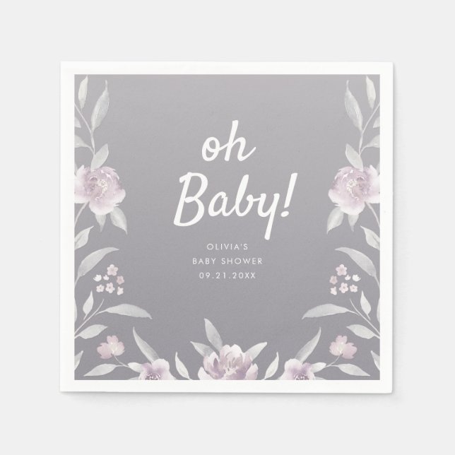 Guardanapo De Papel Chá de fraldas floral de Chinoiserie azul personal (Frente)