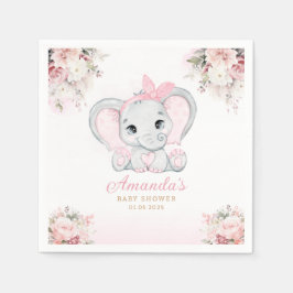 Guardanapo De Papel Chá de fraldas floral de Elefante cor de aquarela