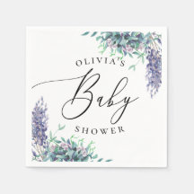 Chá de fraldas floral de lavanda roxa de água