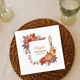 Guardanapo De Papel Chá de fraldas Floral de Pumpkin de Aquarelas de Q