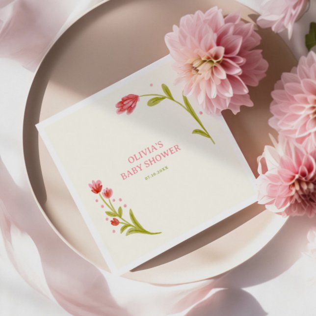 Guardanapo De Papel Chá de fraldas Floral Desenhado Da Mão Bonita (Criador carregado)