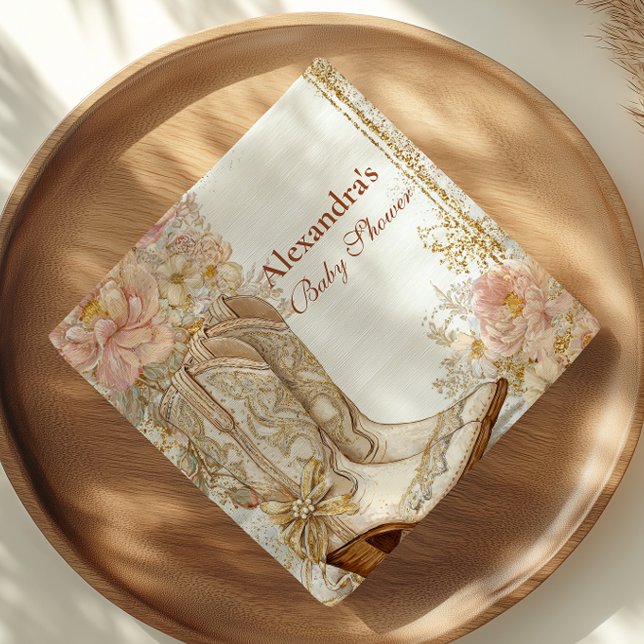 Guardanapo De Papel Chá de fraldas Floral do Western Cowgirl Boots (Criador carregado)