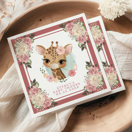 Guardanapo De Papel Chá de fraldas Floral Girafa de Aquarela