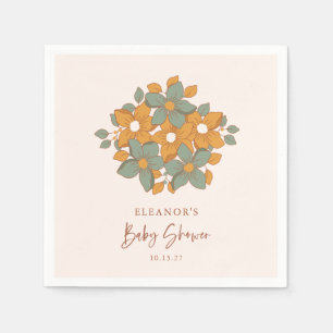 Guardanapo De Papel Chá de fraldas Floral Minimalista Dourado Retroati
