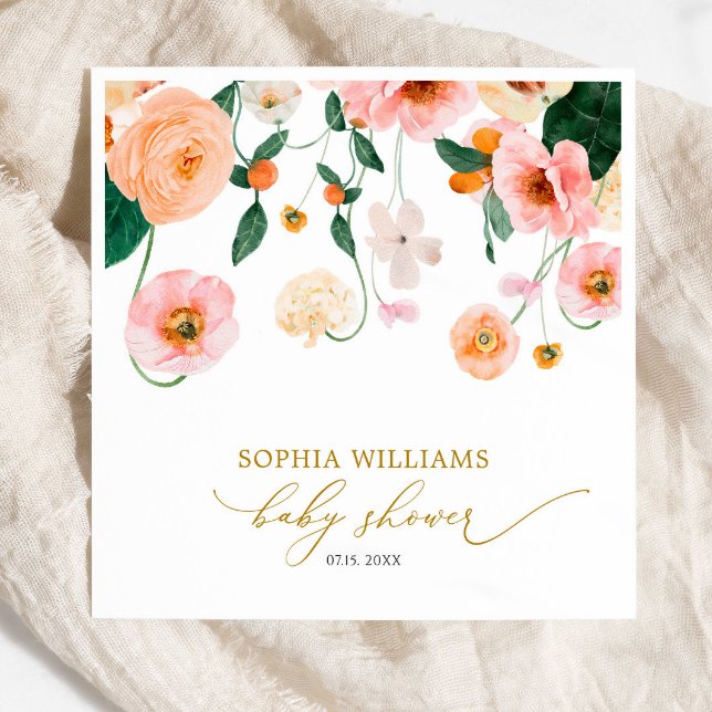 Guardanapo De Papel Chá de fraldas Floral Rosa Paposa Nápoles (Criador carregado)