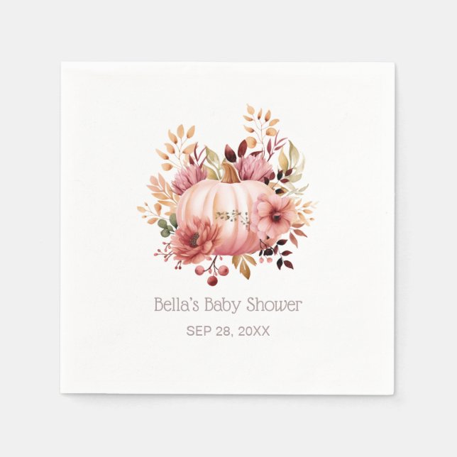 Guardanapo De Papel Chá de fraldas Floral Rosa Pumpkin (Frente)