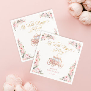 Guardanapo De Papel Chá de fraldas Floral Rosa-Rosa-Blush da Princesa