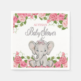 Guardanapo De Papel Chá de fraldas Floral Rosa-Rosa Princesa Elefante