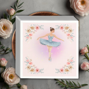 Guardanapo De Papel Chá de fraldas Floral Twirling Ballerina Watercolo