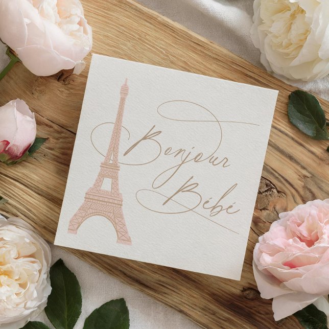 Guardanapo De Papel Chá de fraldas francês Bonjour Bebe Paris (Criador carregado)