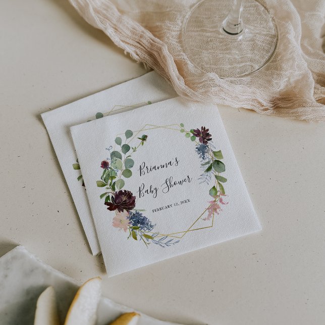 Guardanapo De Papel Chá de fraldas Geométrico Dourado Burgundy (Criador carregado)