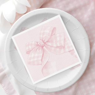 Guardanapo De Papel Chá de fraldas Gingham de Arco rosa