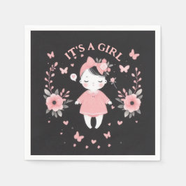 Guardanapo De Papel Chá de fraldas Gótico preto-e-rosa