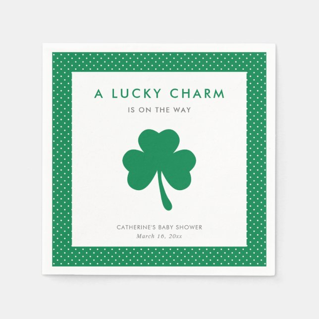 Guardanapo De Papel Chá de fraldas Irlandês Shamrock Lucky Charm (Frente)