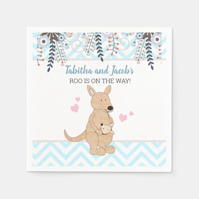 Guardanapo De Papel Chá de fraldas Kangaroo Boho Watercolor (Frente)