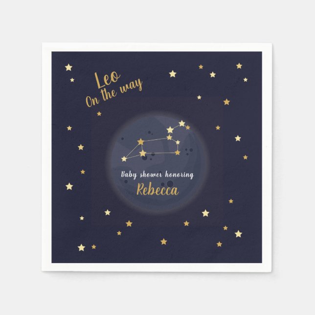 Guardanapo De Papel Chá de fraldas Leo Zodiac (Frente)