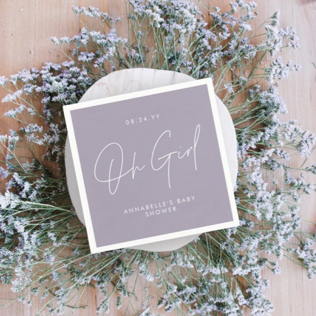 Guardanapo De Papel chá de fraldas lilac roxo elegante (Criador carregado)