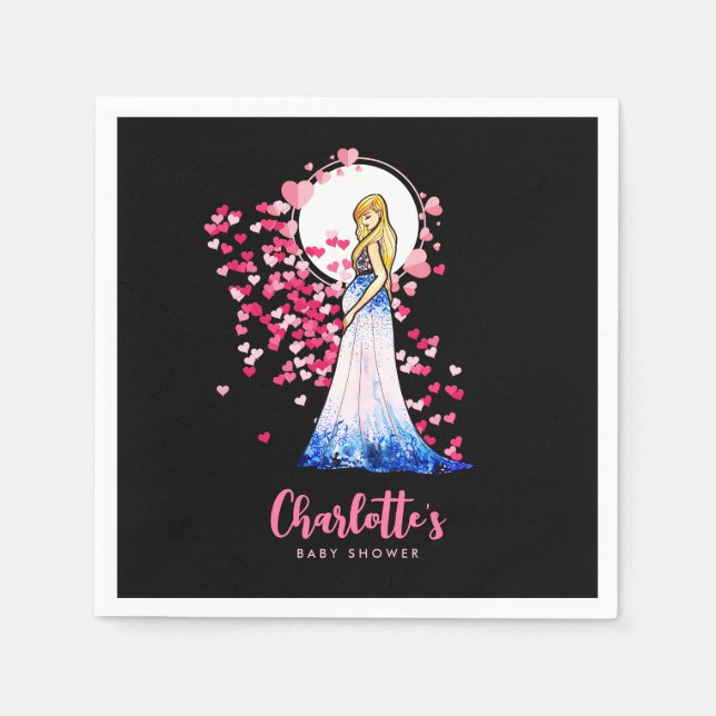 Guardanapo De Papel Chá de fraldas Loura Vestida em Maternidade (Frente)