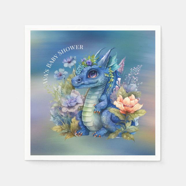 Guardanapo De Papel Chá de fraldas marinho Blue Dragon Boy (Frente)