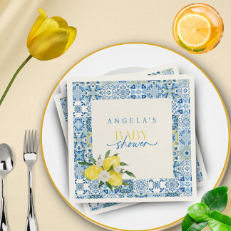 Guardanapo De Papel Chá de fraldas Mediterrâneo Elegante Lemon