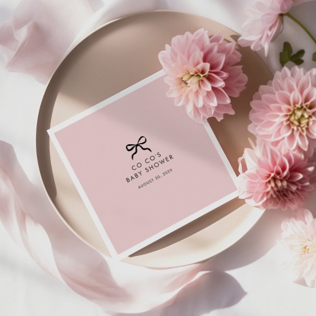 Guardanapo De Papel Chá de fraldas Mínimo Elegante Arco Coquetel Napki (Minimalist Bow Baby Shower Cocktail Napkins )