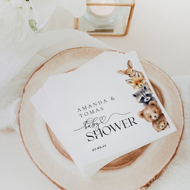 Guardanapo De Papel Chá de fraldas Moderno de Animais da Floresta (Criador carregado)