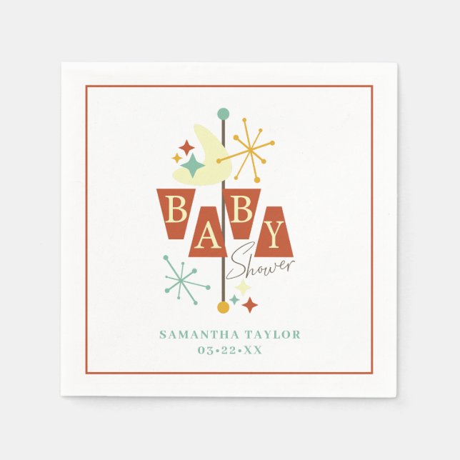 Guardanapo De Papel Chá de fraldas Moderno do Século médio Napkins (Frente)