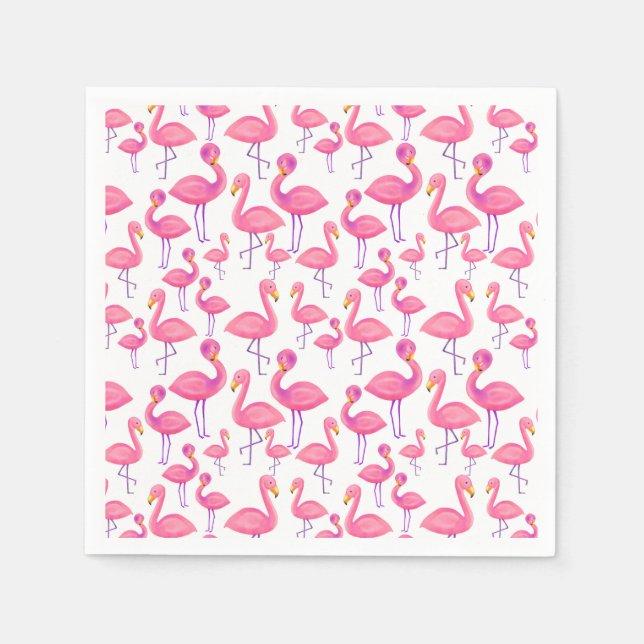 Guardanapo De Papel Chá de fraldas Moderno Flamingo Rosa (Frente)