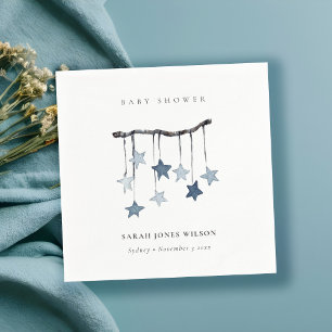 Guardanapo De Papel Chá de fraldas Móvel Simples Aqua Azul Estrela A